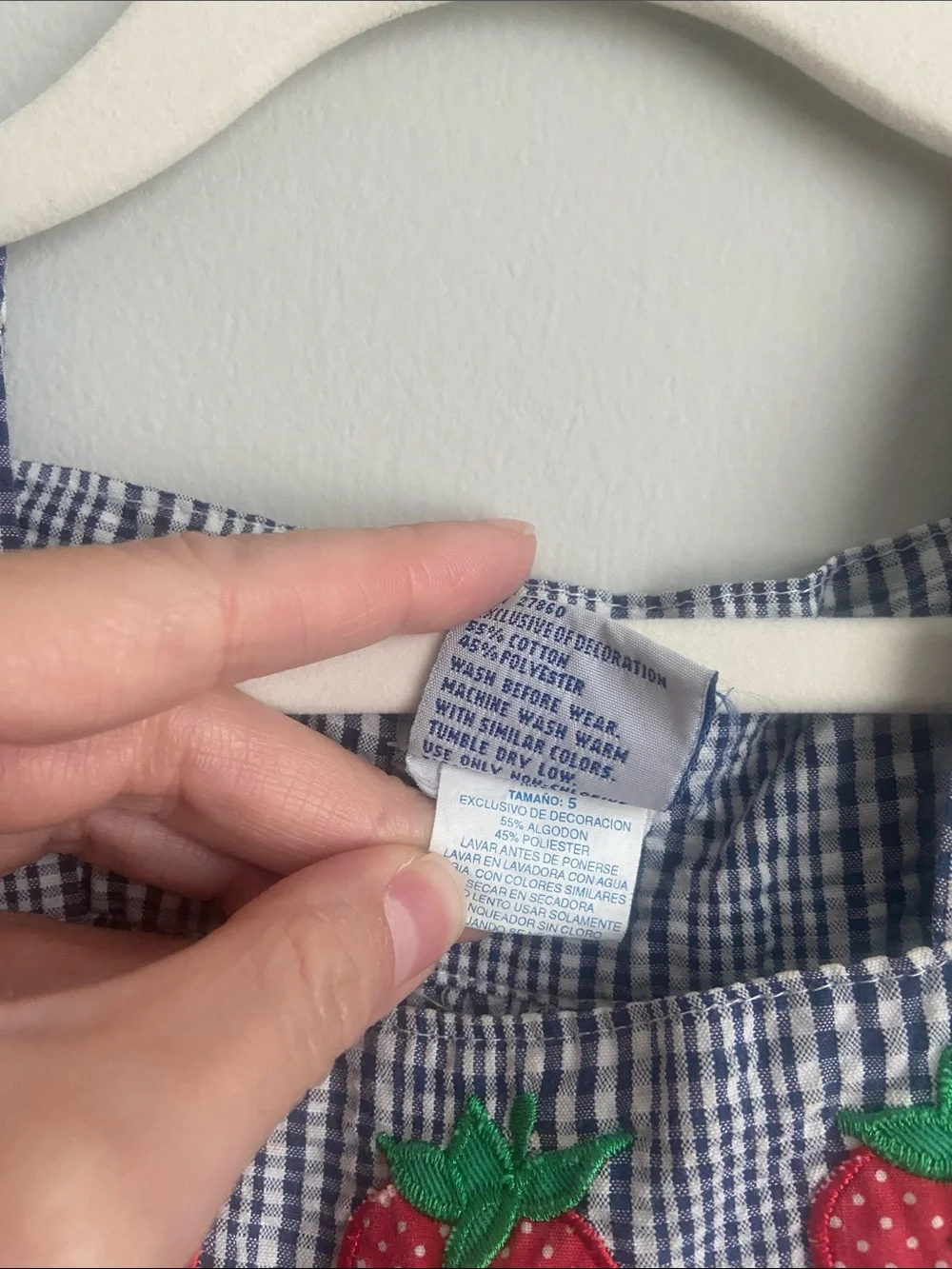 Vintage gingham strawberry dress girls size 5
